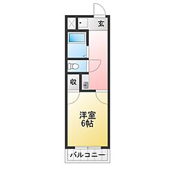 イーストコート 1Kの間取図画像