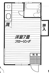 ハイム田代 ワンルームの間取図画像