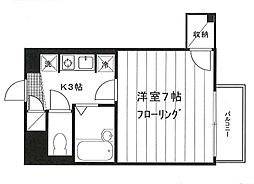 マンションK 1Kの間取図画像