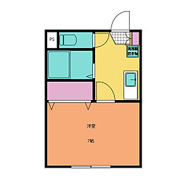 第2酒井マンション 1階1Kの間取り