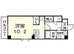 カーネリアンコート.T・S ワンルームの間取図画像