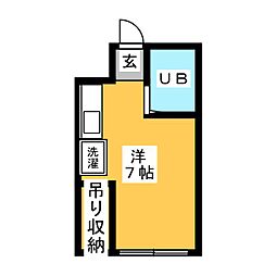 ベルエポック町田 ワンルームの間取図画像