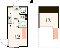 カーサ エスト 小岩 ワンルームの間取図画像