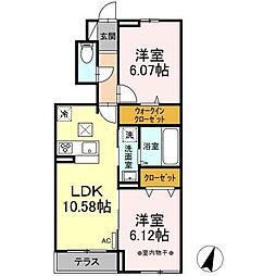 セレナ 2LDKの間取図画像