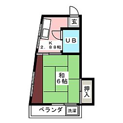 大成ビル 1Kの間取図画像