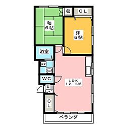シュペリアハイツ西小岩 2LDKの間取図画像
