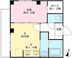 グランドグレース神楽坂 1DKの間取図画像