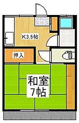 西武池袋線 秋津駅 徒歩1分の賃貸アパート 1階1Kの間取り