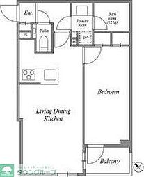 都営大江戸線 新江古田駅 徒歩8分の賃貸マンション 2階1LDKの間取り