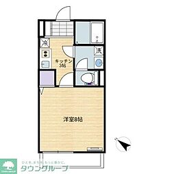 JR武蔵野線 東所沢駅 徒歩6分の賃貸アパート 1階1Kの間取り