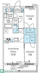 西武新宿線 上石神井駅 徒歩8分の賃貸マンション 3階2LDKの間取り