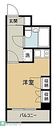 西武池袋線 石神井公園駅 徒歩9分の賃貸マンション 2階ワンルームの間取り