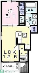 西武国分寺線 東村山駅 徒歩21分の賃貸アパート 1階1LDKの間取り