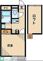 西武新宿線 上井草駅 徒歩16分の賃貸アパート 2階1Kの間取り