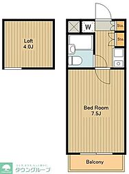 西武新宿線 田無駅 徒歩4分の賃貸アパート 1階1Kの間取り