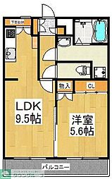 西武池袋線 秋津駅 徒歩14分の賃貸マンション 2階1LDKの間取り