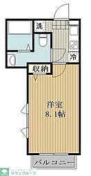 西武池袋線 大泉学園駅 徒歩3分の賃貸マンション 2階1Kの間取り