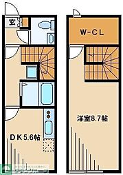 西武池袋線 保谷駅 徒歩7分の賃貸テラスハウス 2階1SDKの間取り