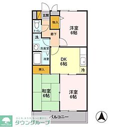 西武新宿線 所沢駅 徒歩26分の賃貸アパート 1階3DKの間取り