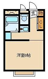 西武池袋線 保谷駅 徒歩18分の賃貸アパート 2階1Kの間取り