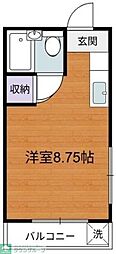 西武新宿線 田無駅 徒歩21分の賃貸マンション 3階ワンルームの間取り