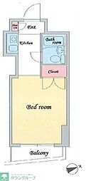 西武池袋線 中村橋駅 徒歩7分の賃貸マンション 2階ワンルームの間取り