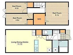 西武新宿線 東伏見駅 徒歩11分の賃貸テラスハウス 1階3LDKの間取り