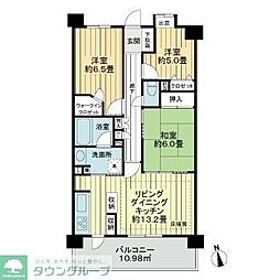 西武新宿線 西武柳沢駅 徒歩7分の賃貸マンション 4階3LDKの間取り