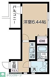 西武新宿線 上井草駅 徒歩1分の賃貸マンション 1階1Kの間取り