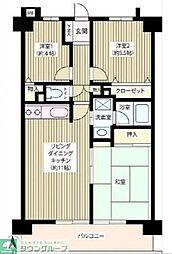 西武池袋線 江古田駅 徒歩6分の賃貸マンション 2階3LDKの間取り