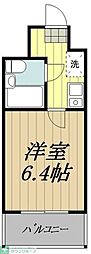 西武新宿線 武蔵関駅 徒歩8分の賃貸マンション 5階1Kの間取り