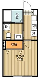 西武池袋線 秋津駅 徒歩5分の賃貸アパート 1階1Kの間取り