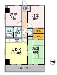 都営大江戸線 光が丘駅 徒歩12分の賃貸マンション 3階3LDKの間取り
