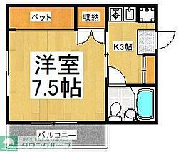 西武池袋線 清瀬駅 徒歩5分の賃貸マンション 4階1Kの間取り