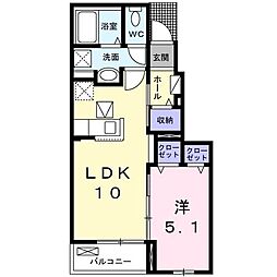 西武池袋線 石神井公園駅 徒歩7分の賃貸タウンハウス 1階1LDKの間取り