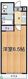 西武新宿線 東伏見駅 徒歩8分の賃貸アパート 1階1Kの間取り