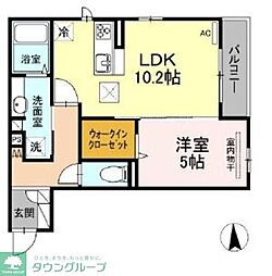 西武池袋線 練馬高野台駅 徒歩10分の賃貸アパート 2階1LDKの間取り