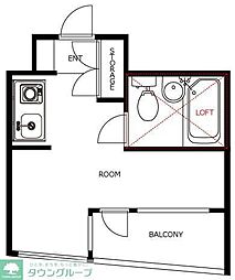 西武新宿線 東伏見駅 徒歩10分の賃貸マンション 3階ワンルームの間取り