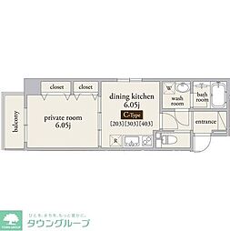 西武池袋線 石神井公園駅 徒歩5分の賃貸アパート 3階1DKの間取り