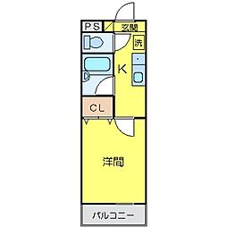 西武池袋線 所沢駅 徒歩4分の賃貸マンション 3階1Kの間取り