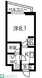 都営大江戸線 練馬春日町駅 徒歩5分の賃貸マンション 4階1Kの間取り