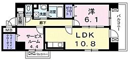 西武新宿線 東伏見駅 徒歩9分の賃貸マンション 9階1SLDKの間取り