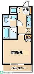 西武新宿線 田無駅 徒歩2分の賃貸マンション 1階1Kの間取り