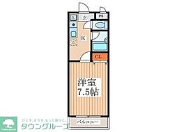 西武新宿線 西武柳沢駅 徒歩10分の賃貸マンション 2階1Kの間取り