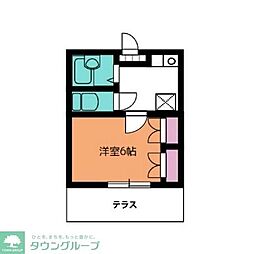 西武新宿線 上石神井駅 徒歩10分の賃貸アパート 1階1Kの間取り