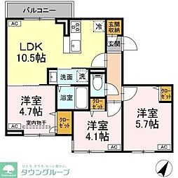セレスティア白鷺II 3LDKの間取図画像