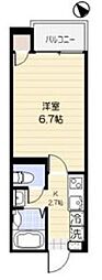 ラ・アヴェニール 1Kの間取図画像