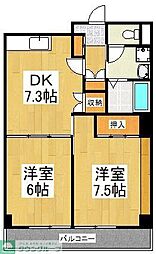 メゾン協和 2DKの間取図画像