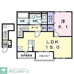 東村山市久米川町4丁目アパート 1LDKの間取図画像