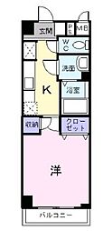 ラ・ヴィ・アン・オランジュ 1Kの間取図画像
